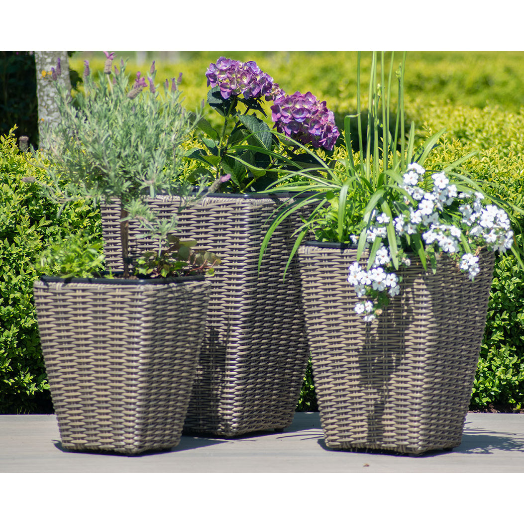 rattan indoor planter Rattan Planter Set for Outdoor or Indoor Plants – RattanYard Furniture