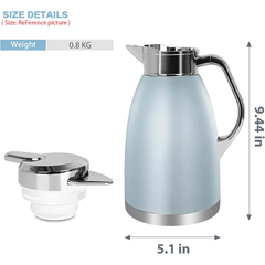 SSAWcasa Coffee Carafe 61oz Insulated Vacuum Coffee Thermos Urn Stainless Steel Thermal Flask Pot Coffee Dispenser Keep 12 Hours Hot＆24 Hours Cold (Light Blue)