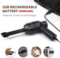 SSAWcasa Cordless Mini Computer Vacuum Black