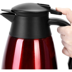 SSAWcasa Coffee Carafe 68oz Insulated Coffee Thermos for Hot Drinks, Stainless Steel Coffee Dispenser - Keep 12 Hours Hot, 24 Hours Cold (Red)