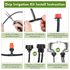 SSAWcasa Drip Irrigation Kit, 50ft with 1/4" Irrigation Tubing DIY