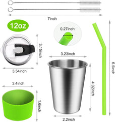 SSAWcasa 5 Packs Kids Cups with Straws and Lids, 12oz