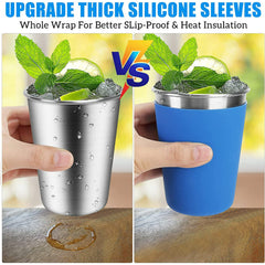 SSAWcasa 6Pcs 12oz Kids Cups with Silicone Straws and Lids - Spill Proof Kids Sippy Cups Stainless Steel Kids Tumblers for Cold & Hot Drinks for Children and Adult