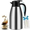 SSAWcasa Coffee Carafes 68oz Stainless Steel Insulated Coffee Dispenser, 12 Hours Hot＆24 Hours Cold (Silver)