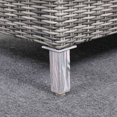 Grey Wicker Outdoor Sofa with Small Table - 5 Seat