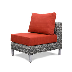 Grey Wicker Outdoor Sofa with Small Table - 5 Seat