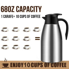 SSAWcasa 2L Thermal Coffee Carafe Insulated Stainless Steel 2 Packs