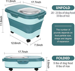 SSAWcasa Dog Food Storage Container 20-23 lbs, Collapsible