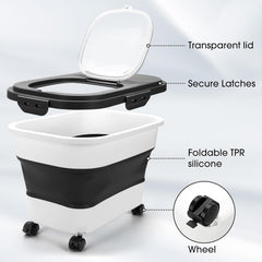 SSAWcasa Dog Food Storage Container 20-23 lbs, Collapsible
