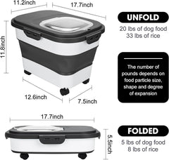 SSAWcasa Dog Food Storage Container 20-23 lbs, Collapsible