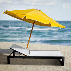 Barcelona Aluminum Adjustable Chaise Lounge Chair in Black