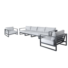 Monte Aluminum Sofas with Armchairs-6 Seats ..Delivery in 3-7 working days