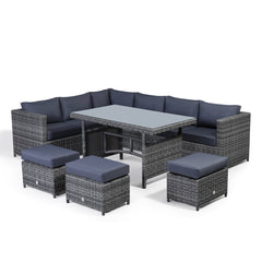 Rose Casual Dining Corner Sets 9 Seats with Cushions
