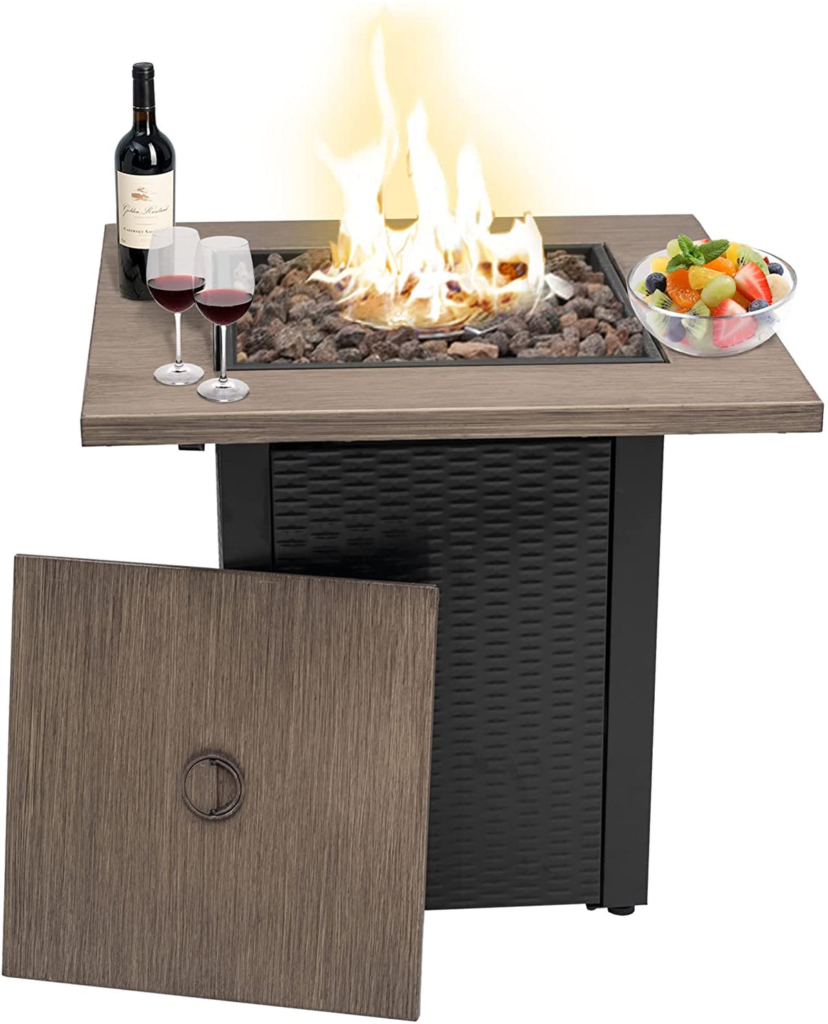 Rattanyard Square Fire Pit Table -Delivery in 3-7 working days