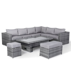 Barcelona Rattan Outdoor Garden Furniture - Aluminum Frame 7 Pieces Sofa Set ..Delivery in 3-7 working days