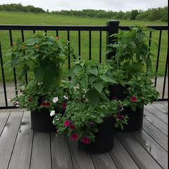 Resin Wicker Rattan Flower Pot Set  for Outdoor or Indoor Plants