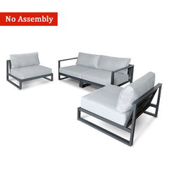 Monte Aluminum Loveseat with Armless Chairs-4 seats ..Delivery in 3-7 working days