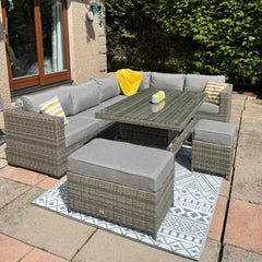 Phoenix Outdoor Patio Furniture- Aluminum Frame 7 Pieces Sectional Set - Delivery in 3-7 working days