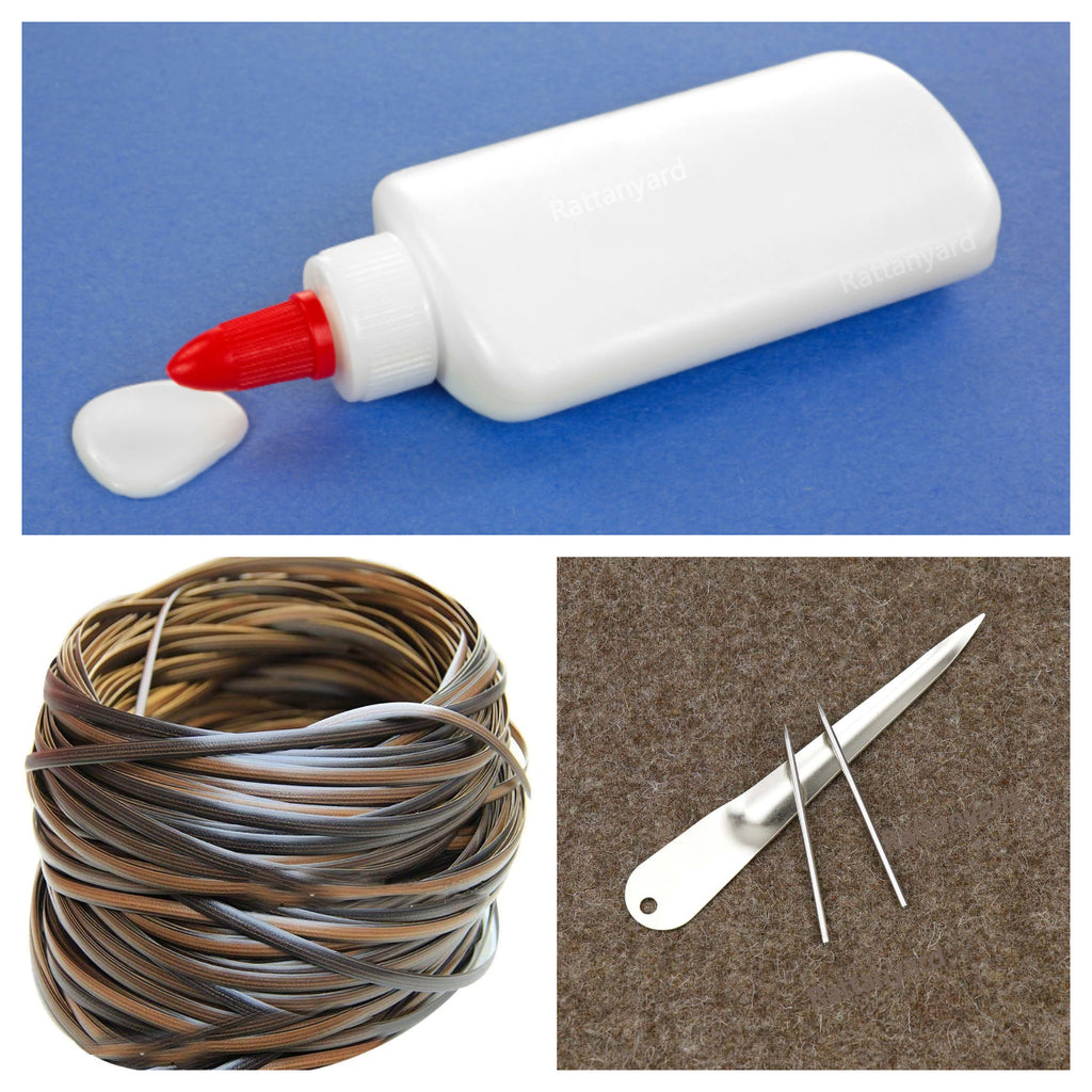 Outdoor Patio Garden Furniture Repair Kit with Tools and 500g Wicker P